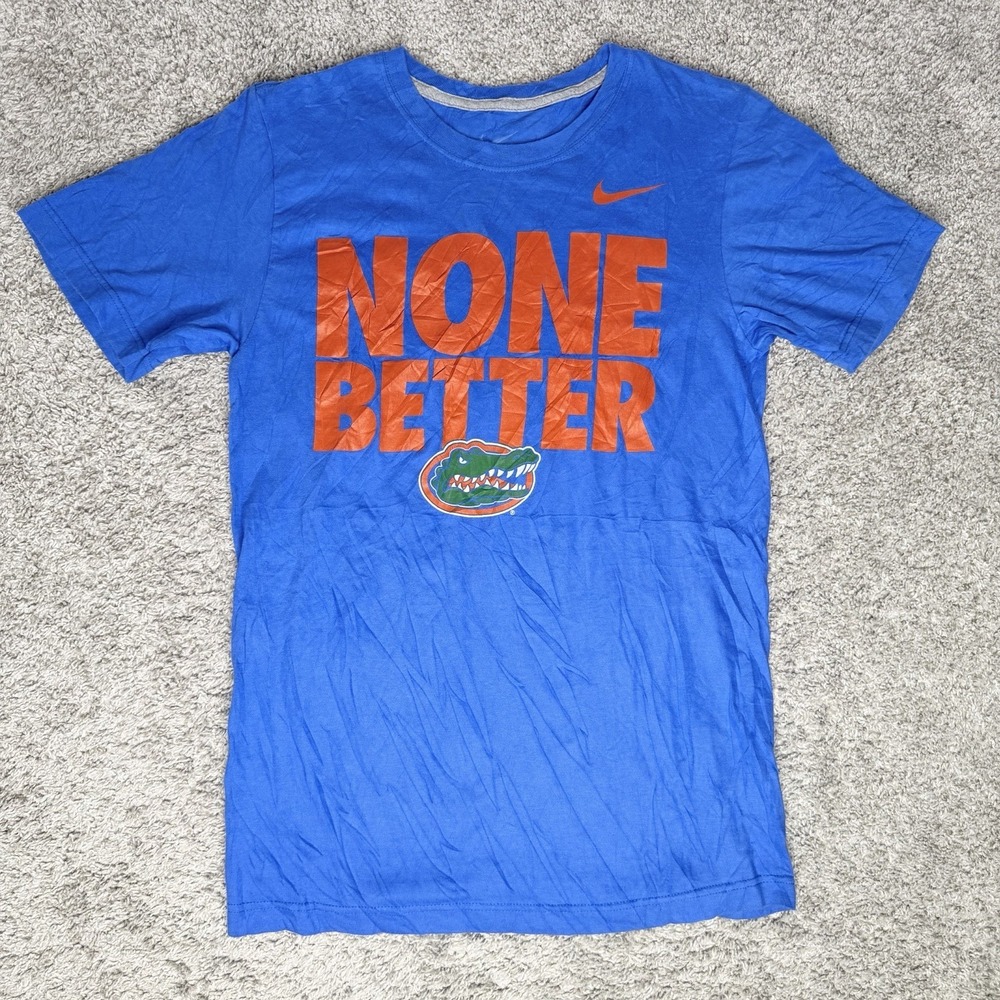 Nike‎ Shirt Mens Small Blue NCAA Football Florida Gators Swoosh Athletic Fit